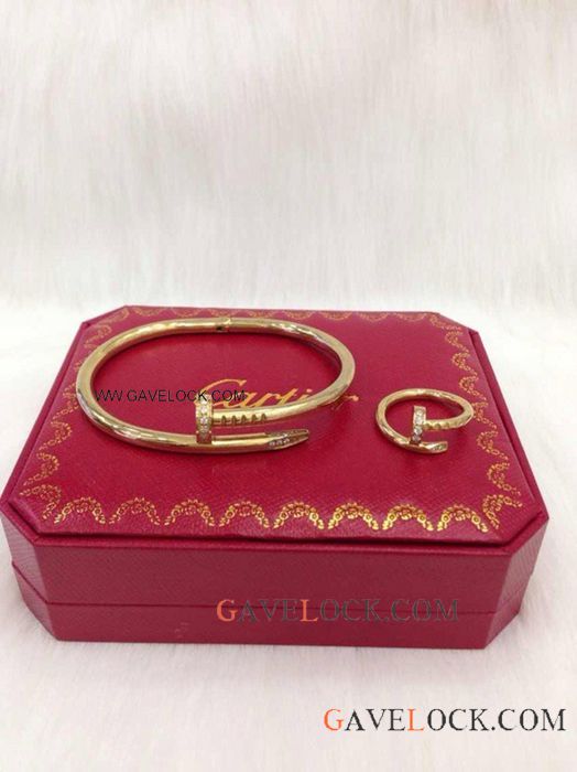 Replica Cartier Bracelet & Ring Set Yellow Gold Diamond
